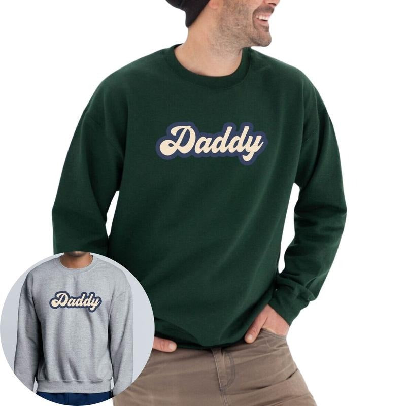 Retro Daddy Sweatshirt, Dad Sweatshirt, Fathers Day Sweatshirt T-Shirts, Hoodie | InkThreadWorks.com