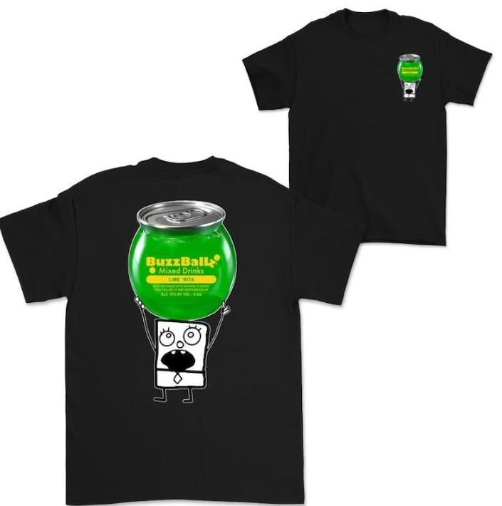Retro Doodlebob Buzzball Double-Sided T-shirt, Funny Drinking Unisex Summer Gift for Men and Women Hoodie, Sweatshirt