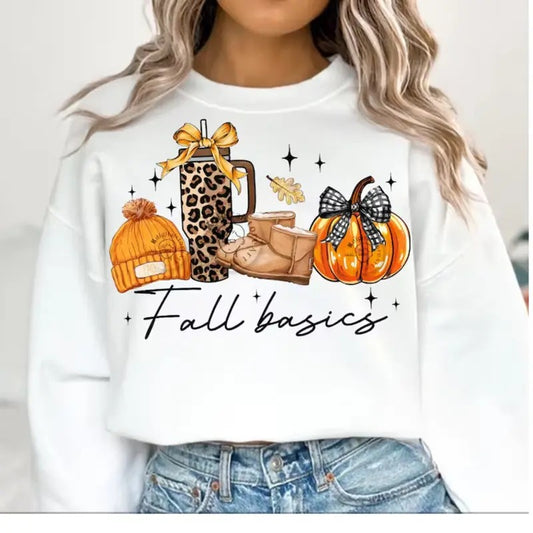 Retro Fall Basics , Retro Fall Pumpkin Bow T-Shirt DRG, Fall Coquette Bow Sweatshirt DRG, Fall T-Shirt , Autumn Girly...
