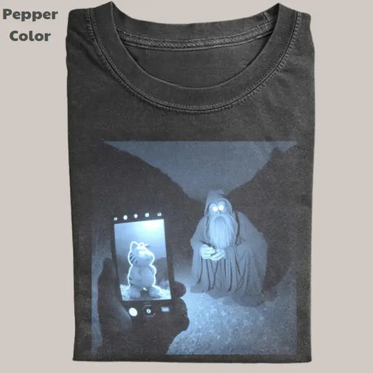 Retro Fantasy LotR Vintage Tee, Gandalf Photo Shoot T-Shirt, Movie Graphic Tee, Unisex Meme Cringe Funny Dumb Shirts, Menswear Womenswear Streetwear