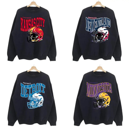 Retro Football All Team Sweatshirt, Vintage Football Sweatshirt, Football Fan Gift