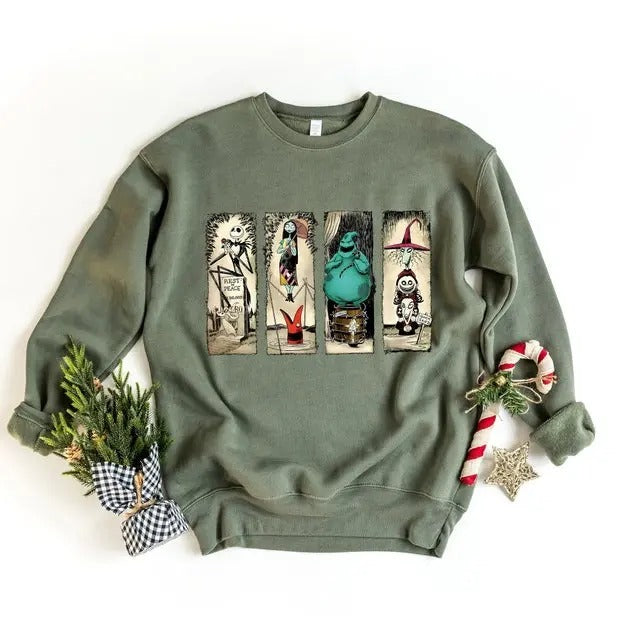Retro Haunted Mansion The Nightmare Before Christmas Sweatshirt, Halloween Unisex Shirt, land Trip Family Vacation Gift...