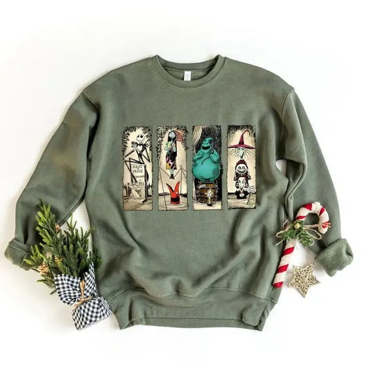 Retro Haunted Mansion The Nightmare Before Christmas Sweatshirt, Halloween Unisex Shirt, land Trip Family Vacation Gift...