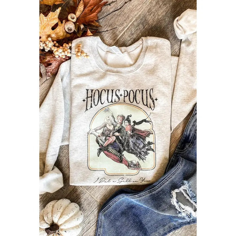 Retro Hocus Pocus Sweatshirt, Sanderson Pullover Sweatshirt, Halloween Sweatshirt T-Shirts, Hoodie | InkThreadWorks.com