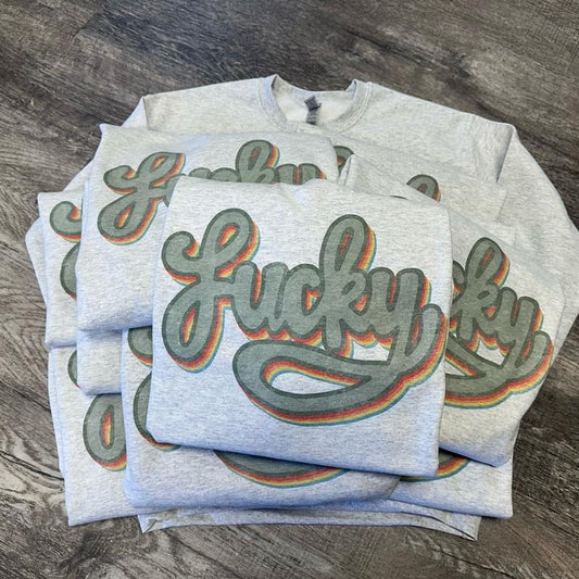 Retro Lucky Sweatshirt - Lucky Tee Hoodie | InkThreadWorks.com