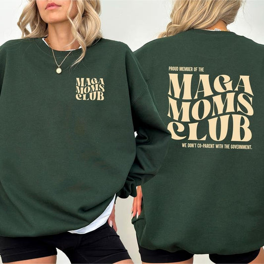 Retro Maga Moms Club Sweatshirt, MAGA Social Club Crewneck, MAGA Mom Long Sleeve Pullover, Christmas Gifts For Mama...