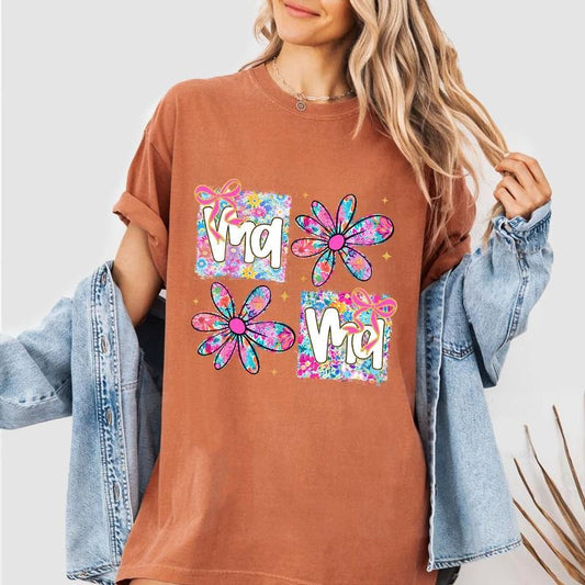 Retro Mama Floral Shirt, Mothers Day Shirt, Mom Gifts, Floral Mama Coquette Bow Shirt, Preppy Mama T-Shirt, Mom Women Top...