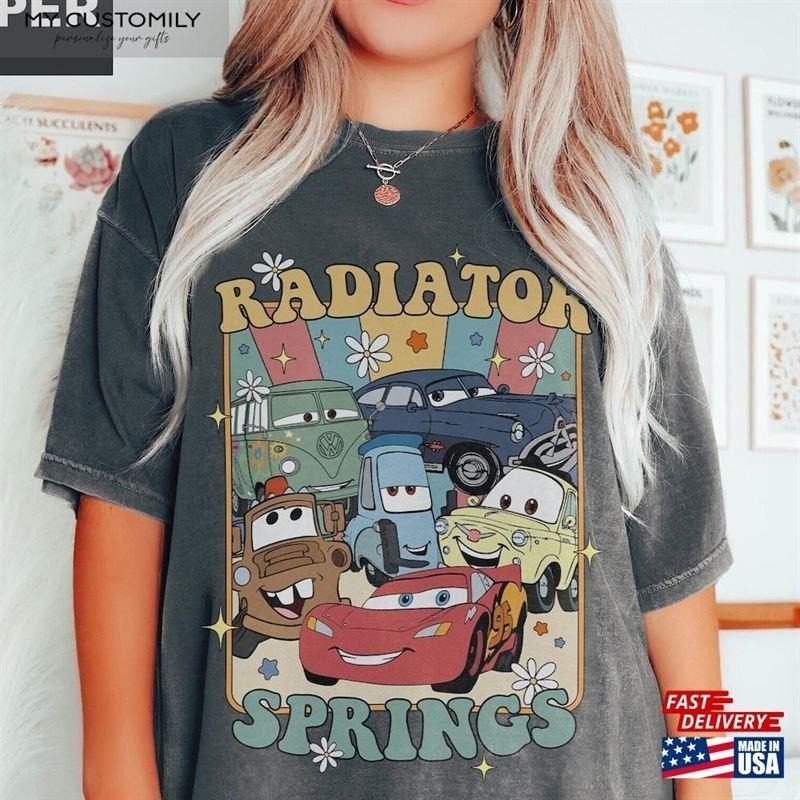 Retro McQueen Cars Shirt, Cars Movie T-Shirt, Lightning McQueen Shirt, Piston Cup Champion Shirt, Lightning McQueen Number Shirt Casual Cotton Crewneck Summer