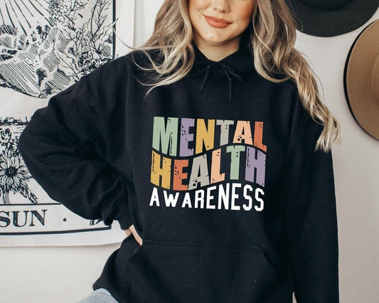 Retro Mental Health Awareness Sweatshirt, Anxiety Hoodie, Therapist Gift Sweatshirt, Psychology Lover Sweatshirt, School...
