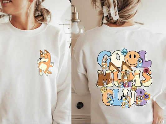 Retro Mom Blueyyy Shirt, Blueyy Mom Life Sweatshirt, Funny Mom T- Shirt, Mother Day BBlueyy Shirt Hoodie | InkThreadWorks.com