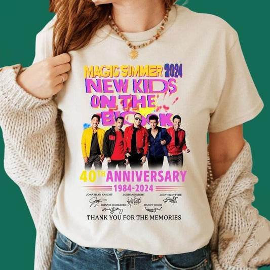 Retro New Kiids On The Bllock Concert Tee, Nk0ttb Magic Summer 2024 Shirt, Retro 40th Anniversary Celebration Shirt,...