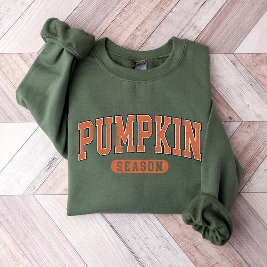 Retro Pumpkin Season Crewneck Sweatshirt, Happy Thanksgiving Festival Sweater, Fall Autumn Cozy Pullover Sweatshirt...