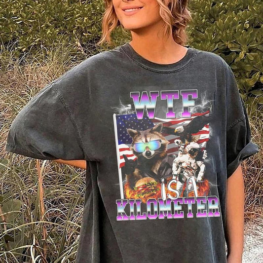 Retro Raccoon W1F Is A Kilometer Shirt,  Funny America Racoon Shirt, 4th Of July Racoon Hoodie, Sweatshirt