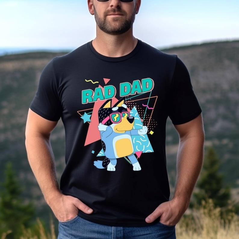Retro Rad Dad Bluey Shirt, Retro Chilli Heeler Shirt, Dad Bluey Shirt, Chilli Heeler, Bluey Family  Hoodie and Sweater;...
