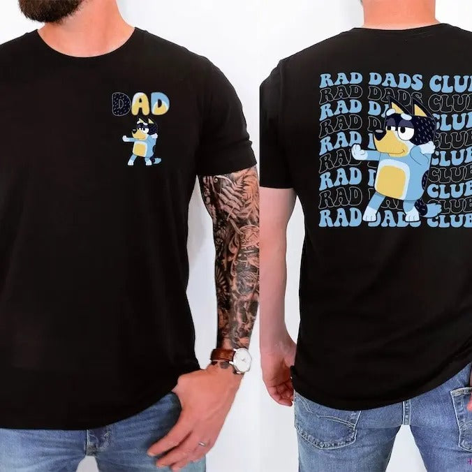 Retro Rad Dads Club Bluey Shirt, Bluey Cool Dads Club Shirt, Retro Bandit Heeler Shirt, Father's Day T-Shirt, Dad Shirt,...