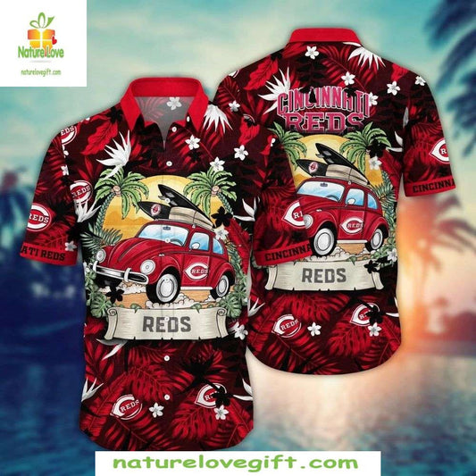 Cincinnati Reds Hawaiian Shirt Retro Roadster Stylish Baseball Fan Apparel