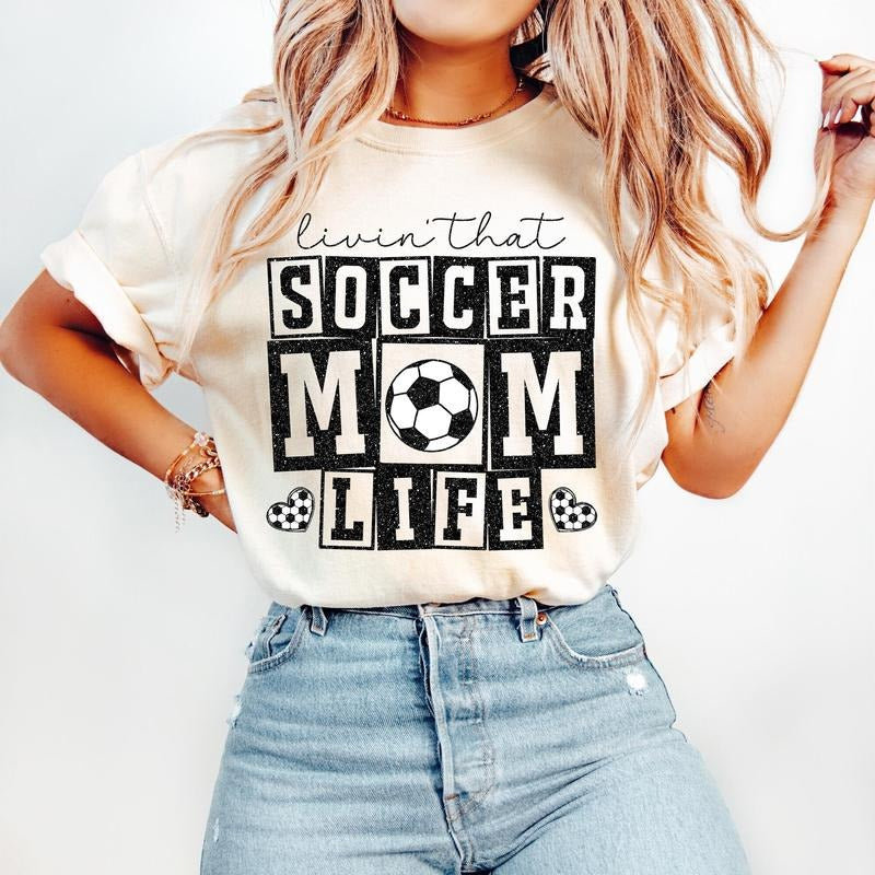 Retro Soccer Mom T-Shirt, Soccer T-Shirt, Soccer Mama, Soccer Shirt Game Day T-Shirt Hoodie, Sweatshirt | InkThreadWorks.com