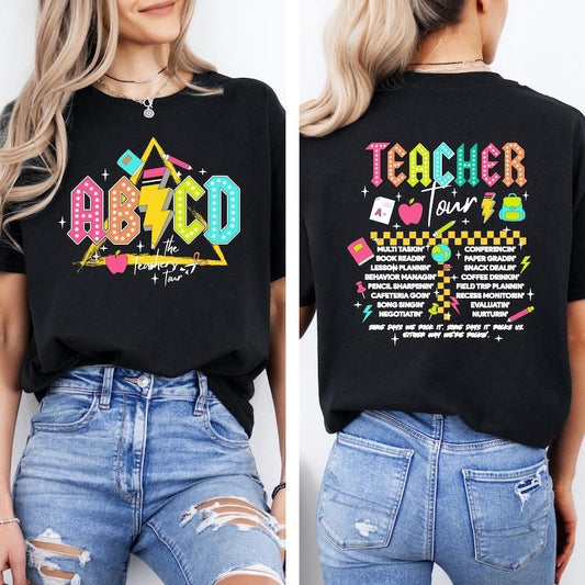 Retro Teacher Shirt, ABCD Teacher Tour Shirt, Back To School Shirt, End of Year Pnh Shirt, Teacher Gift, Kindergarten Teacher  T-shirt, sweater and Hoodie