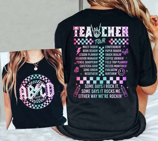 Retro Teacher Tour Shirt, ABCD Teacher Tour Shirt, End of Year Shirt, Teacher Gift, Back To School Shirt, gift for Teacher  T-shirt, sweater and Hoodie