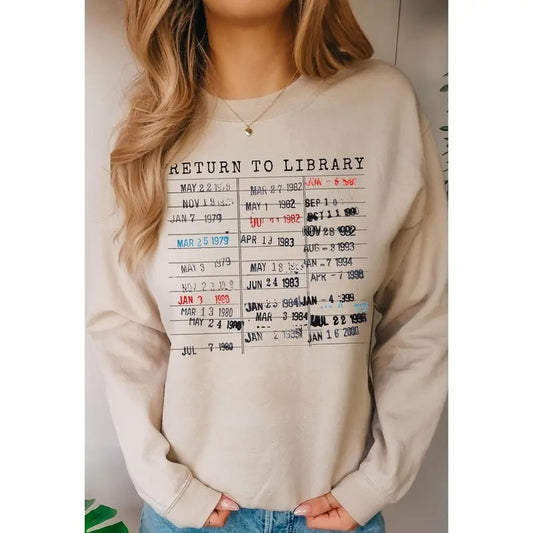 Return to Library Shirt, Vintage Library Card Book Due Date Sweatshirt, Bookish Gift for Her Him Reader Author Librarian...