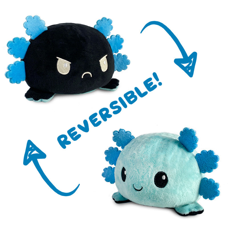 Reversible Axolotl Plushie (Black + Blue)