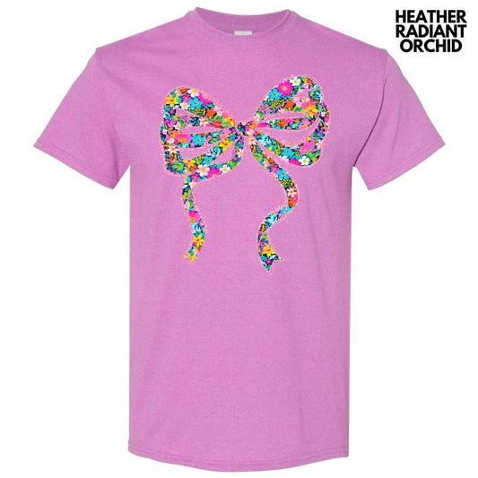 Ribbon Ditzy Floral Gildan Short Sleeve T-Shirt 'NLB' Hoodie, Sweatshirt | InkThreadWorks.com