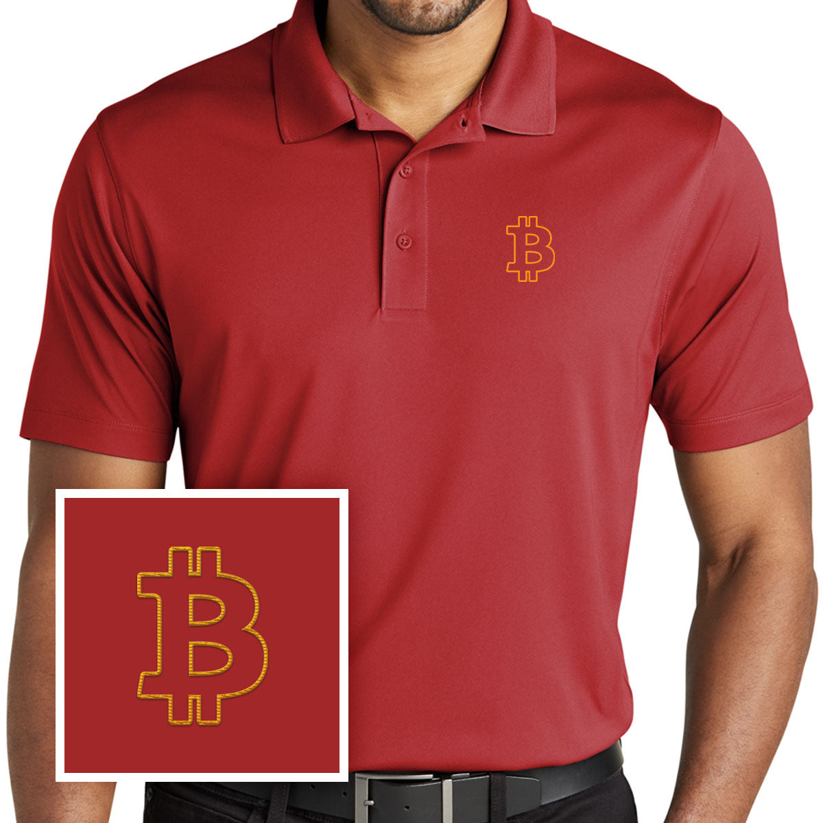 Bitcoin Outline Polo Shirt