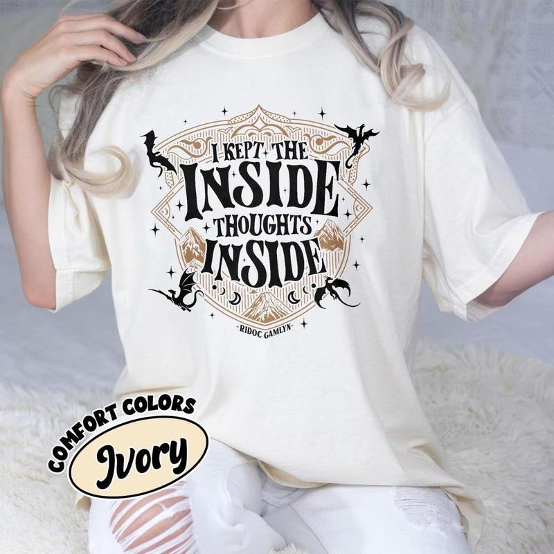Ridoc Quest Squad Shirt, I Kept The Inside Thoughts Inside Tee, Onyx Storm Fourth Wing Shirt For Fans, Bookish Gift,...