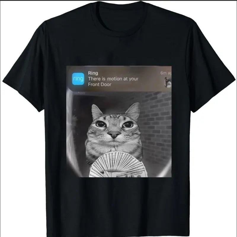 Ring Cat with Motion Meme - Funny Parody Tees Ca Shirt Meme Shirt, shirt trend 2025