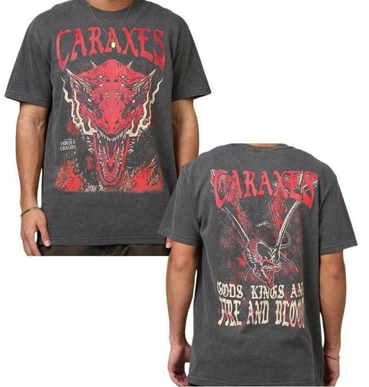 Ripple X G Of Thrones 'House Of The Dragon' Caraxes T-Shirt - Movie T-shirt, Vintage Graphic Tees Menswear Top