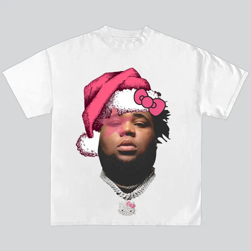 Road Wave Pink Kitty Super Star Last Lap Graphic T-Shirt RW Santa Merry Christmas