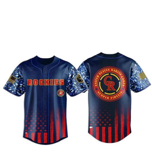 Rockies Marine Corps Military Appreciation Baseball Jersey 2025 - Grishko.com