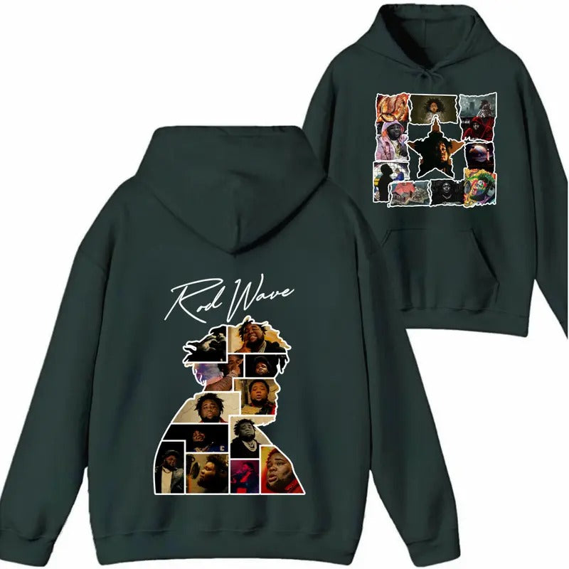 Rod Wave with all his album Hoodie Sweatshirt T shirt, 2 Slided, Size S-3XL, Gift For Men, Gift For Women Hoodie