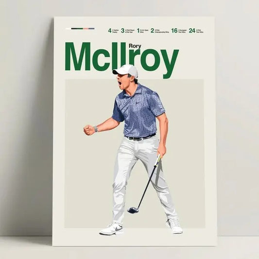 Rory McIlroy Poster, Golf Poster, Modern Golf Print, Minimalist Golf Wall Art for Office, Golf Bedroom Decor, Golf Gift Ideas golf gifts for him