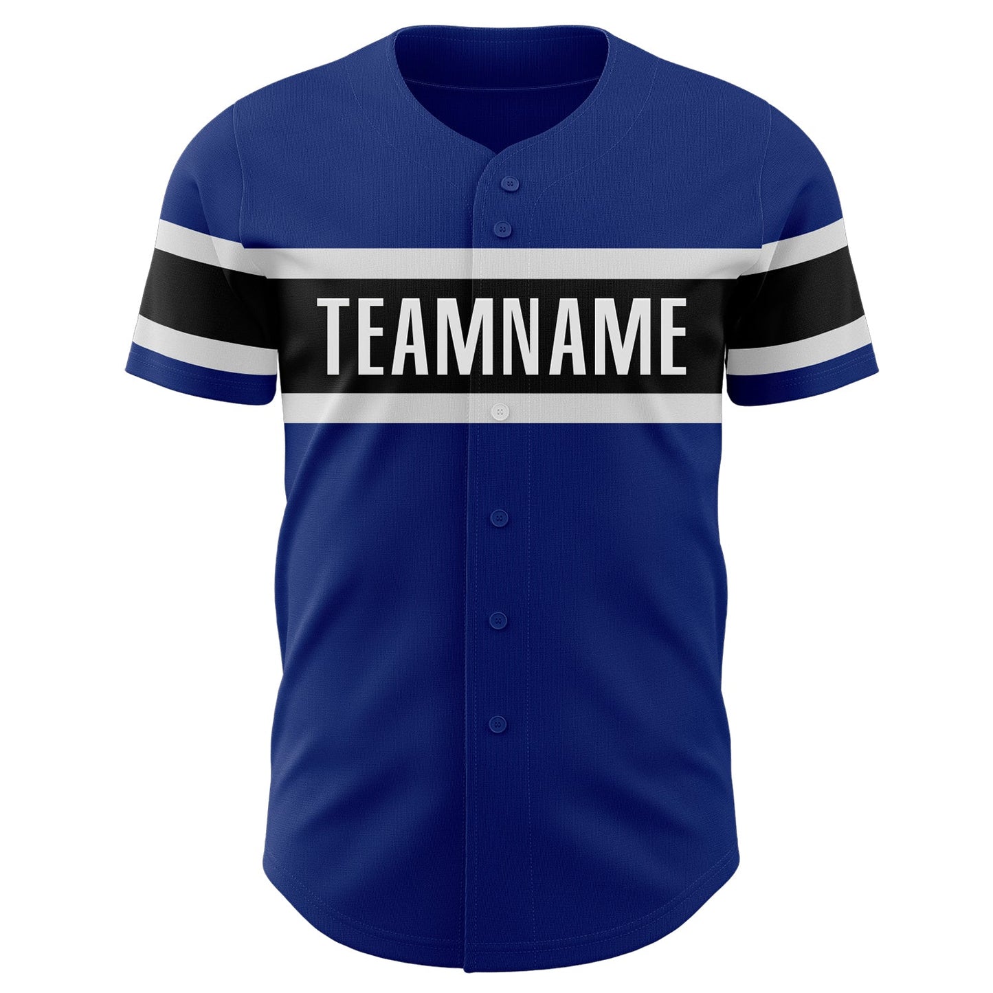 Custom Royal Black-White Authentic Baseball Jersey