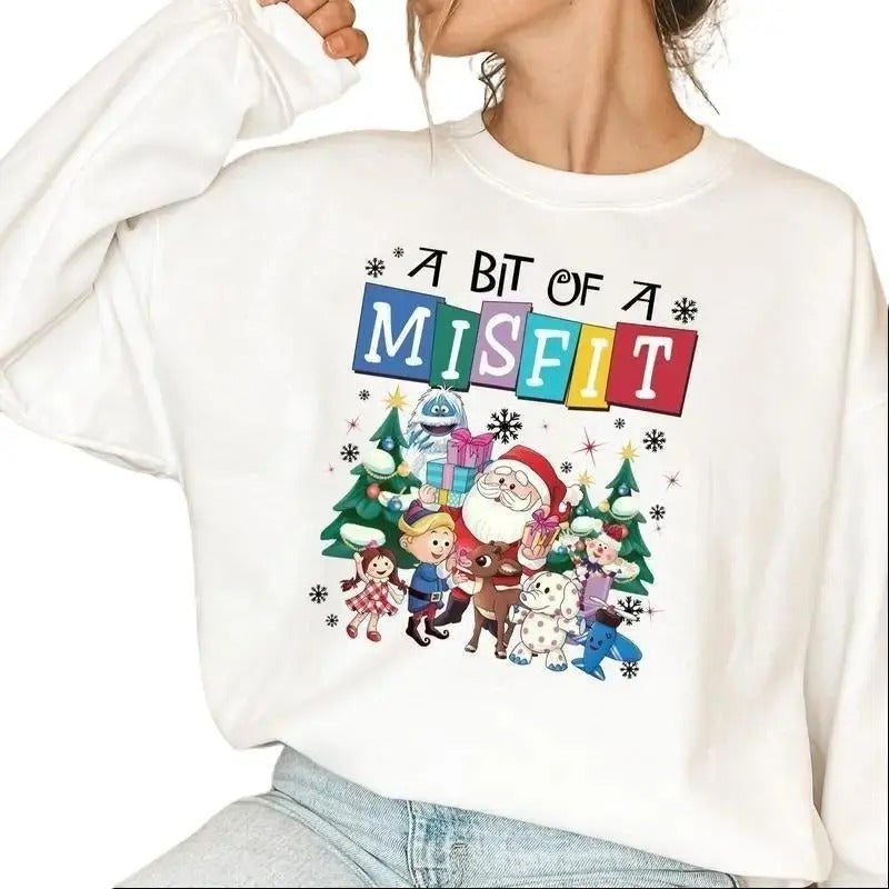 Rudolph The Red Nosed Reindeer Christmas Sweatshirt for Women, GIldan Brand, Classic Fit