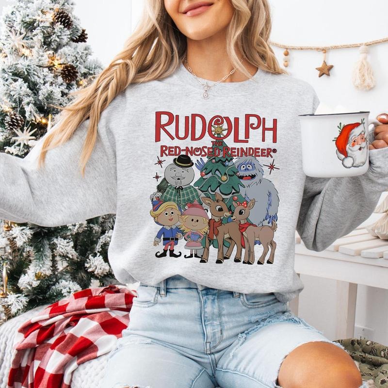 Rudolph The Red Nosed Reindeer Christmas Sweatshirt, Rudolph Xmas Sweatshirt, Rudolph Christmas Shirt, Christmas Movie Shirt