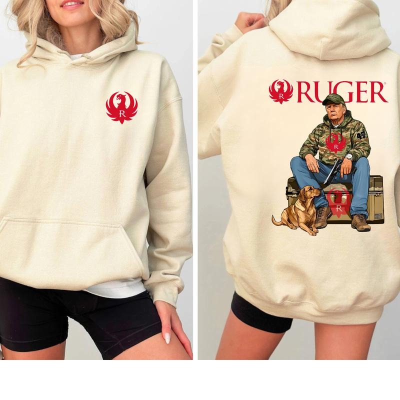 Ruger Trump Hunting Shirt, Top Menswear, Gun Lover, Tactical Gear Shirt Hoodie, Sweatshirt | InkThreadWorks.com