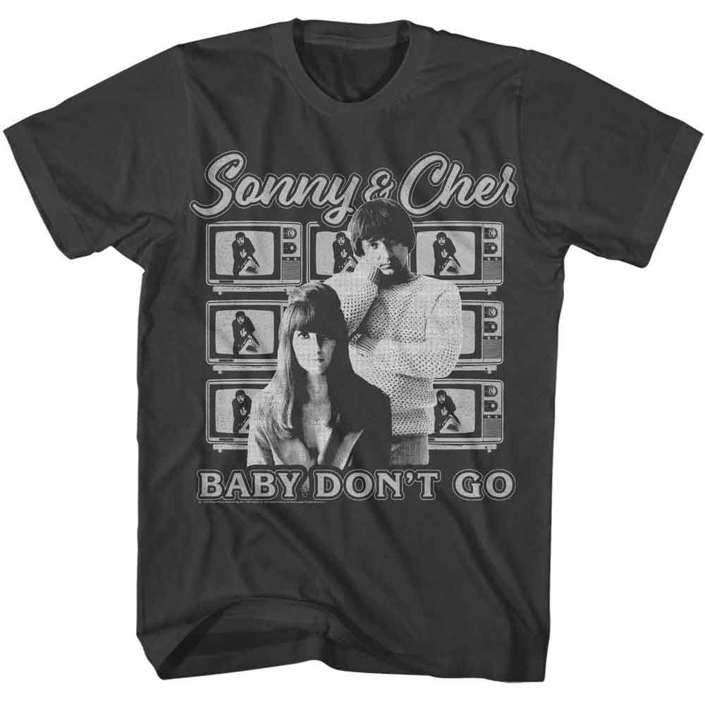 Sonny And Cher - Televisions Background - American Classics - Solid Gray Adult Short Sleeve T-Shirt