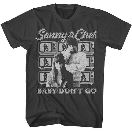 Sonny And Cher - Televisions Background - American Classics - Solid Gray Adult Short Sleeve T-Shirt