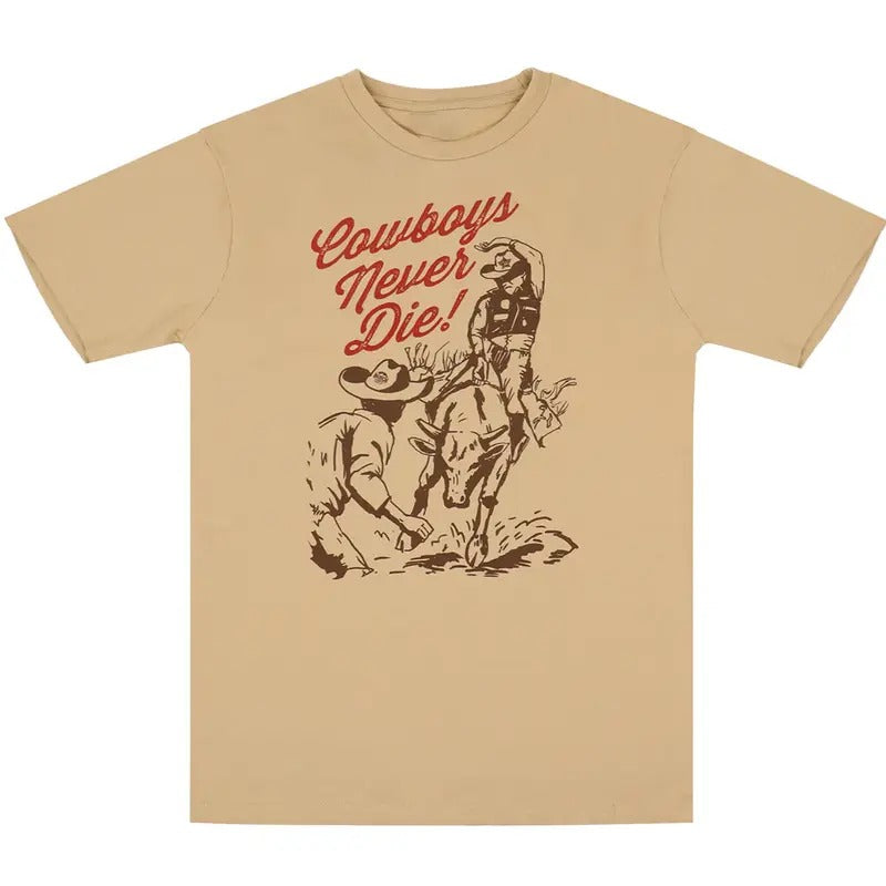 [SALE UP TO 45%] Busch Light Cowboys Never Die Retro Graphics Unisex Cotton T-Shirt for Dad, Mom, womenswear