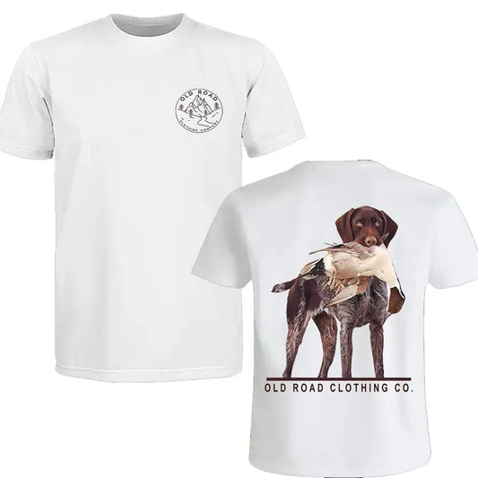 [SALE UP TO 45%] Old Road Clothing Duck Hunting T-Shirt, German Wirehaired Pointer T-Shirt Duck Hunting