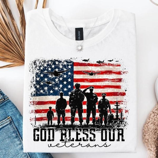 [SALE UP TO 60%] USA Flag Soldier T-Shirt Sweatshirt, Memorial Day + 4th of July Tee, American Military Graphic, Veterans Remembrance Patriotic Shirt