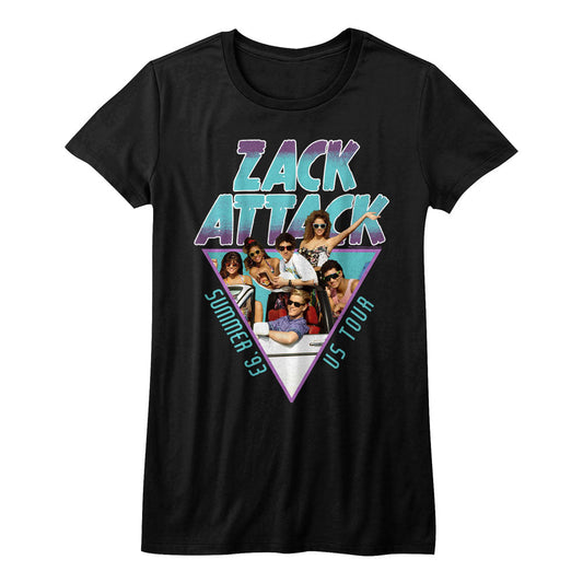 Saved By The Bell Girls Juniors S/S T-Shirt - Summer Tour '93 - Solid Black