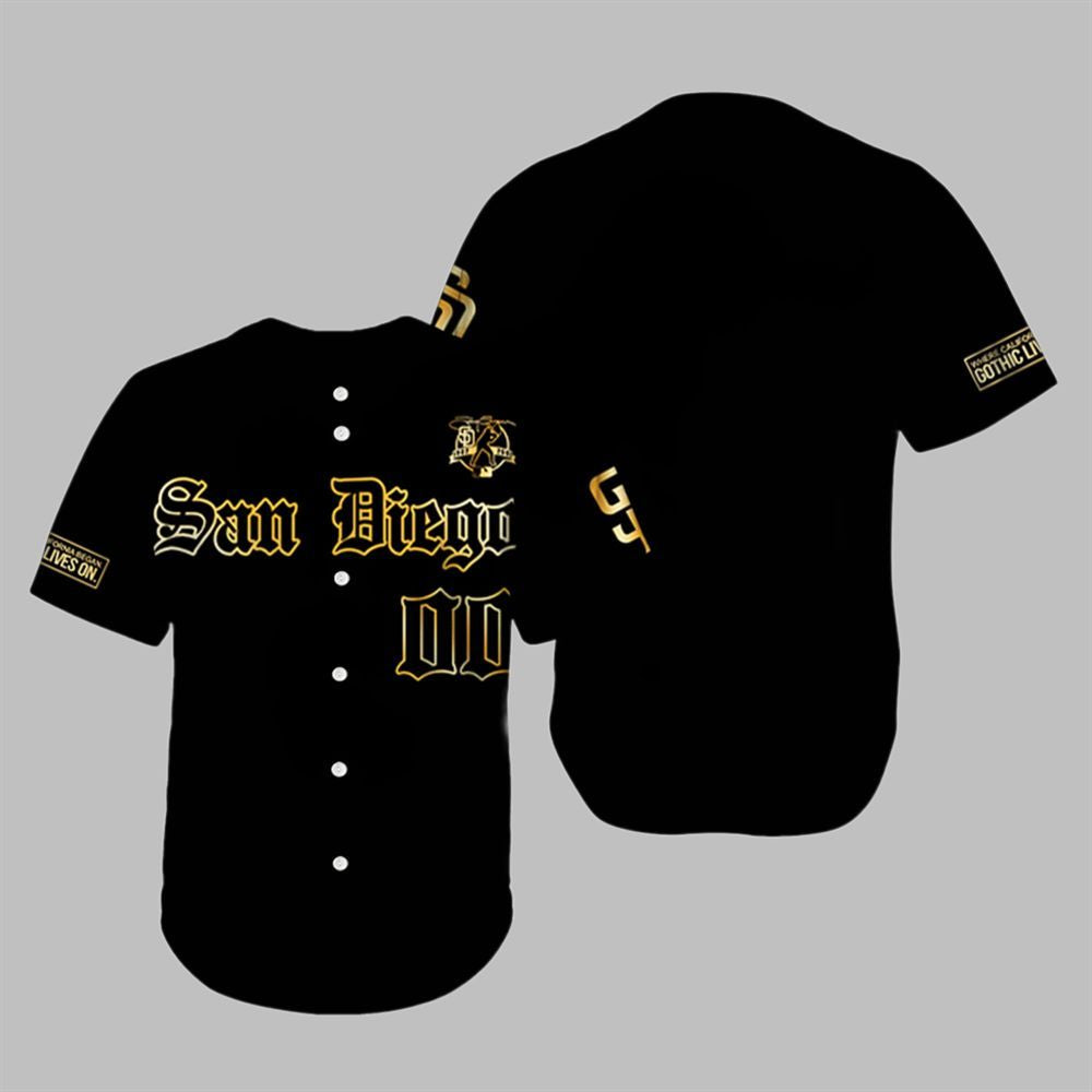 SD Padres Gothic Gold 2025 Jersey - Grishko.com