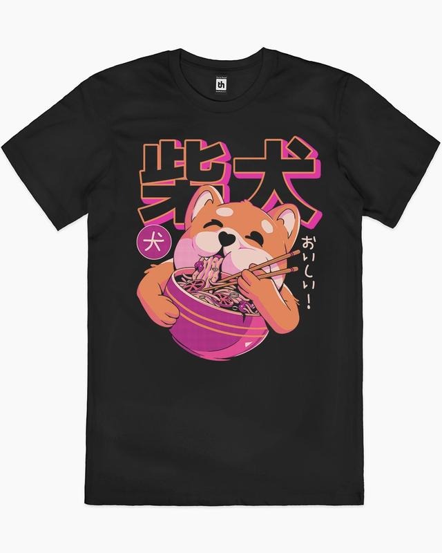 SHIBA NOODLES T-SHIRT, Men Summer Fashion Cotton, Cotton Menswear, S to 3XL Soft Top Hoodie, Sweatshirt | InkThreadWorks.com