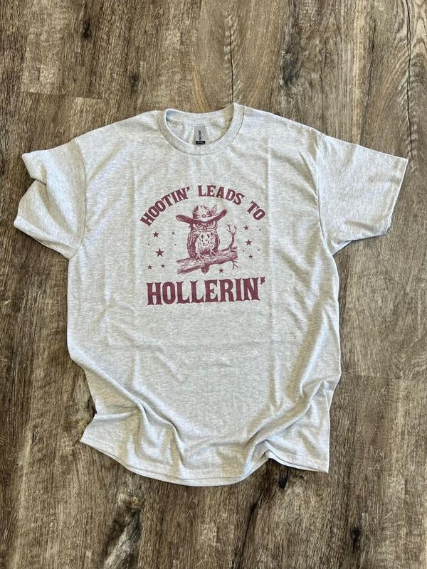SINGLE SHIRT - Hootin Leads to Hollerin - Funny Shirt - Owl Shirt - Summer Tee Hoodie, Sweatshirt | InkThreadWorks.com