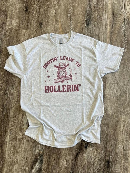 SINGLE SHIRT - Hootin Leads to Hollerin - Funny Shirt - Owl Shirt - Summer Tee Hoodie, Sweatshirt | InkThreadWorks.com