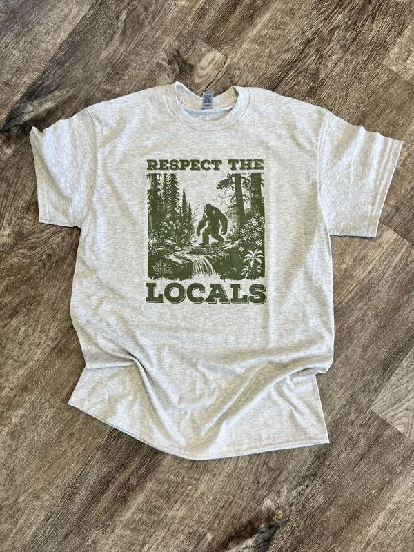 SINGLE SHIRT - RESPECT THE LOCALS - Funny Shirt - Big Foot Shirt - Summer Tee Hoodie, Sweatshirt | InkThreadWorks.com