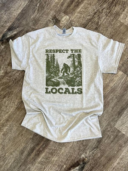 SINGLE SHIRT - RESPECT THE LOCALS - Funny Shirt - Big Foot Shirt - Summer Tee Hoodie, Sweatshirt | InkThreadWorks.com